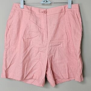 Violets & Roses Women's ESTILO Pleated Linen Blend Shorts Rose Tan Size 8/29
